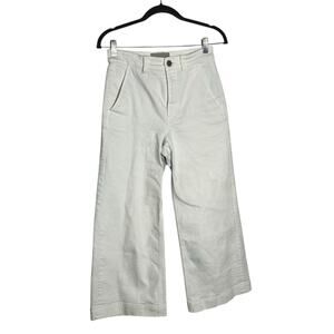 Everlane White High Rise Waist Cropped Wide Short Leg Jeans Size 0